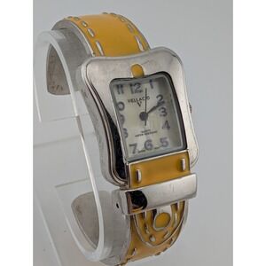 Vellaccio Watch Women 27mm Case Bangle Band Yellow Enamel New Battery